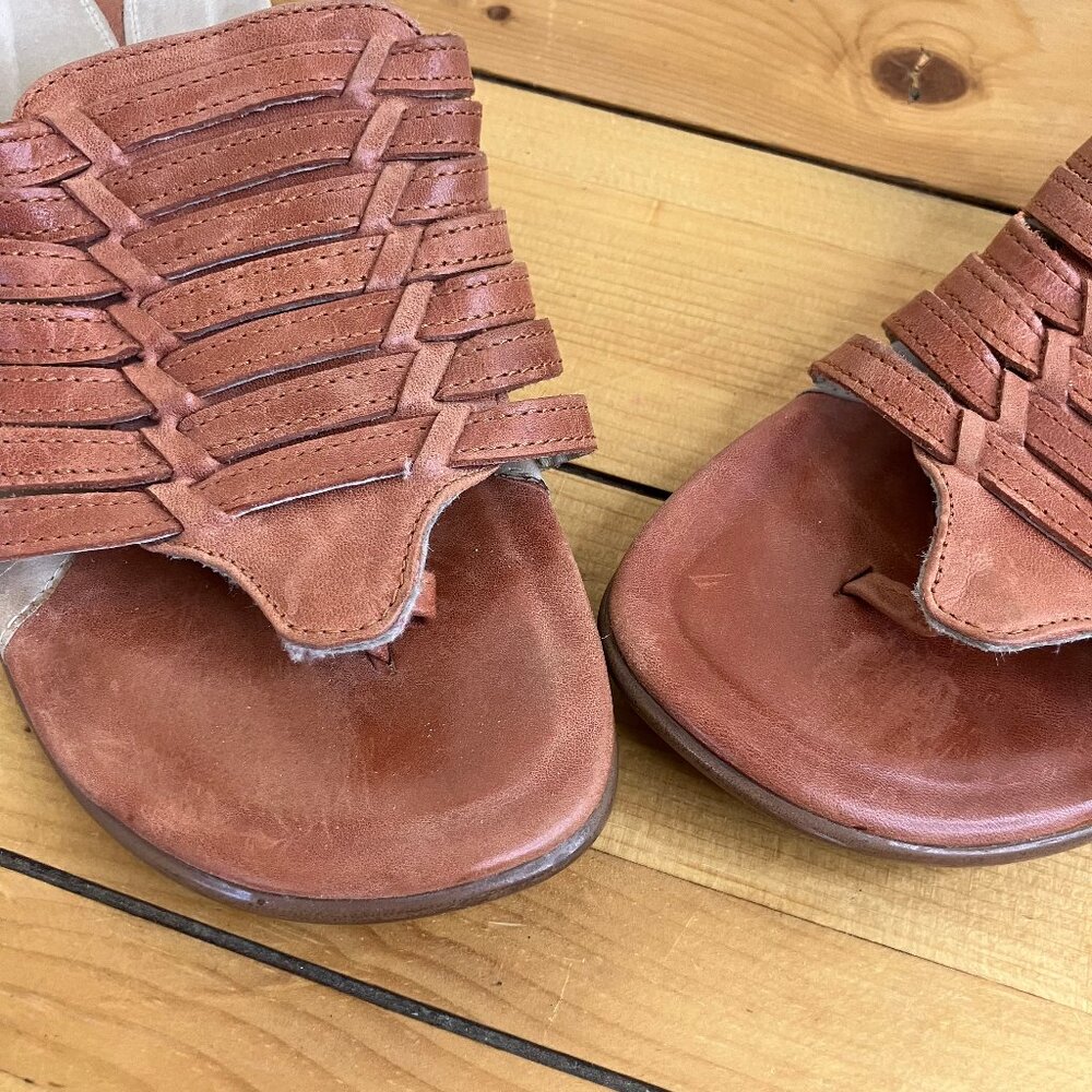 Dansko Topanga Fisherman Sandals Brown Leather Thong Slides EU 41 US 10.5 - Picture 3 of 7
